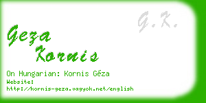geza kornis business card